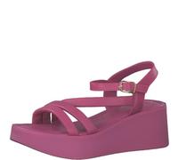 MARCO TOZZI Sandali Donna con Tacco a Zeppa con Cinturino Regolabile in Pelle, Rosa (Fuxia 1), 38 EU