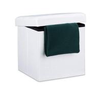 (TG. 38 x 38 x 38 cm) Relaxdays 10019047_49 Pouf Pieghevole con Contenitore, Lin