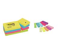 (TG. 38 x 51 mm) Post-It Foglietti Adesivi Colorati, Set Di 12 Blocchetti Notes