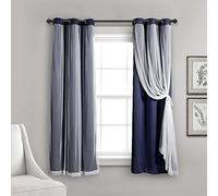 (TG. 38W x 63L) Lush Decor Tende a pannello con occhielli trasparenti con fodera