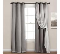 (TG. 38W x 84L) Lush Decor Tende a pannello con occhielli trasparenti con fodera