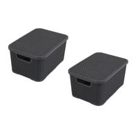 (TG. 38x27,8x18,5 cm (LxBxH)) BranQ - Home essential cestino con coperchio in ra