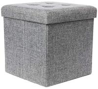 (TG. 38x38x38 cm) Relaxdays 10019047_111 Pouf Pieghevole Con Contenitore, Sgabel