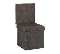 (TG. 38x38x73 cm) Relaxdays Sgabello Pieghevole con Schienale, Coperchio, Conten