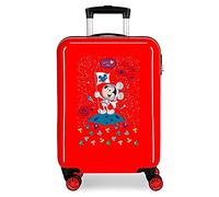 (TG. 38x55x20 cms) Disney Mickey on the Moon - Valigia da cabina, rosso (Rosso)