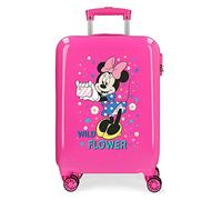 (TG. 38x55x20 cms) Disney Minnie Wild Flower - Valigia da cabina rosa 38 x 55 x