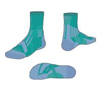 (TG. 39-41) X-Socks Calzini da uomo, taglia 39-41, Verde lago/blu tramonto, 39-4