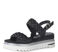 (TG. 39 EU) MARCO TOZZI 2-2-28743-28, Sandali con Zeppa Donna, Nero Antico, 39 E