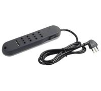 (TG. 4 Bipasso + 2 USB) BTICINO Ciabatta Multipresa Elettrica Slim 6 Posti, 4Pre