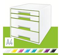(TG. 4 Cassetti) Leitz Cassettiera a 4 cassetti, Formato A4, Con pennarello e va