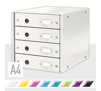 (TG. 4 Cassetto) LEITZ CLICK & STORE cassettiera 4 cassetti - Bianco metallizzat