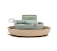 (TG. 4 pezzi) Nattou Stoviglie in silicone per bambini, 4 Pezzi, 1 Cucchiaio, 1