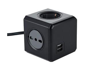 (TG. 4 posti + 2 usb) Electraline 62099 Multipresa Cubo Powercube 4 Posti con 2