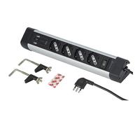 (TG. 4 Posti + 3 USB PD 20W) Electraline 61918 Multipresa Scrivania 4 Posti Poli