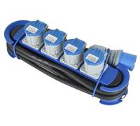 (TG. 4 Posti) Electraline 62582 Multipresa Camping Outdoor con Spina CEE, 4 Pres