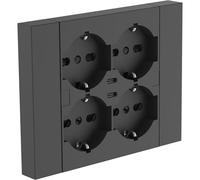 (TG. 4 Prese + 2 USB) Electraline 22117 Multipresa da incasso Quadra 4 Posti Uni