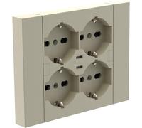 (TG. 4 Prese + 2 USB) Electraline 22127 Multipresa da incasso Quadra 4 Posti Uni