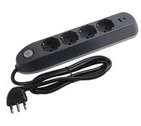 (TG. 4 Schuko + 2 USB) BTICINO Ciabatta Multipresa Elettrica Poker 6 Posti, 2 Pr