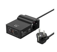 (TG. 4 Schuko + 2 USB + USB C) Stazione ricarica USB GaN 65W rapido 4 porte (2 U