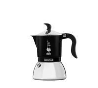 (TG. 4 Tazze) Bialetti Fiammetta Induction Caffettiera, Aluminium, Steel, Nero,