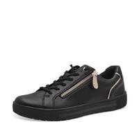 (TG. 40 EU) Jana Sneaker da Donna Basse con Cerniera Vegan, Nero (Black/Gold), 4