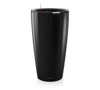 (TG. 40) Lechuza Set Completo Vaso Rondo Premium 40, Colore Nero Lucido - NUOVO