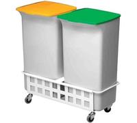 (TG. 40 litri) Durable 1801622010 Carrello per bidoni, Bianco, 40 Litri - NUOVO