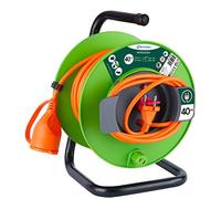(TG. 40 m) Electraline 49235 Prolunga Giardino con Avvolgicavo Spina e Presa Eur
