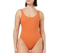 (TG. 40) Speedo Textured Deep U-Back Costume da Bagno, Marrone/Arancione, W36 Wo