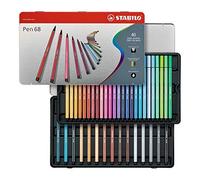 (TG. 40) Stabilo Pennarello Premium - Pen 68 - Scatola in Metallo da 40 - Colori