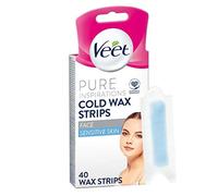 (TG. 40 unit (Confezione da 1)) Veet Pure Face - Strisce di cera fredda, confez