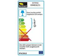 (TG. 40 x 11.5 x 44 cm) Brilliant AG Lampada d'ufficio 8.3 W, Argento - NUOV
