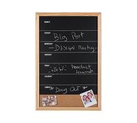 (TG. 40 x 60 cm) Bi-Office - Lavagna Nera per Gesso Week Planner, 400 x 600 mm,