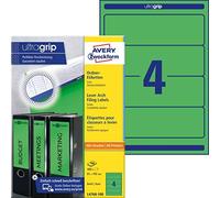 (TG. 400 Stück, 192 x 61 mm) Avery Border Binder Labels, Green 192 x 61mm (100)