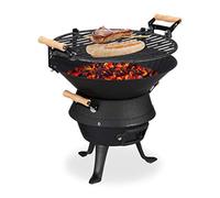 (TG. 40x45x36cm) Relaxdays Grill a Sfera in Ghisa, Barbecue Regolabile in Altezz