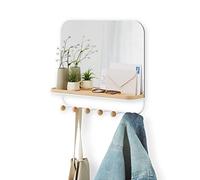 (TG. 41x46x10 cm) Umbra Estique Specchio con Ganci, Bianco - NUOVO