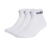 (TG. 42-45) adidas Unisex - Adulto Linear Ankle Cushioned Socks 3 Pairs, White/B
