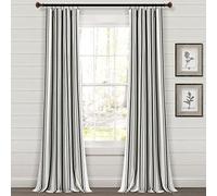 (TG. 42W x 84L) Lush Decor Coppia di tende per finestra in cotone tinto in filo