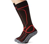 (TG. 43-46) Black Crevice Uomo 2 Paia di Calzini Red Ski, Nero/Rosso, 43 - 46