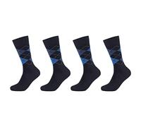 (TG. 43-46) Camano Online Men ca-Soft Classic Argyle Socks 4er Pack Calzini, Nav