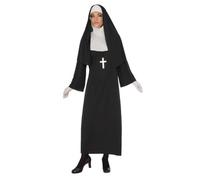(TG. 44-47) Bristol Novelty 301580S000 Costume da suora per adulti, donna, nero,