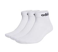 (TG. 45-48) adidas Unisex - Adulto Linear Ankle Cushioned Socks 3 Pairs, White/B