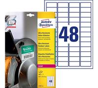 (TG. 45.7 x 21.2 mm) Avery L7911-10 Etichette Ultra Resistenti Polietilene Fless
