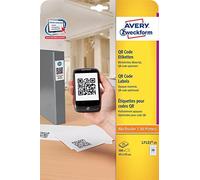 (TG. 45 x 45 mm) Avery Blockout QR Code Label 20 per Sheet 45x45mm White Square