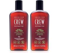 (TG. 450 ml (Confezione da 2)) American Crew 3-in-1 Tea Tree, Shampoo Balsamo e