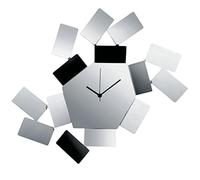 (TG. 46x33.5x6 cm) Alessi MT19 Orologio da Parete Analogico di Design in Acciaio