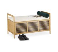 (TG. 46x93x50 cm) Relaxdays 10020302_59 Poggiapiedi con Cuscino e Spazio Interno