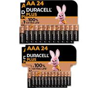 (TG. 48 Batterie) Duracell - 48 Batterie Plus Alcaline (2x12 AA + 2x12 AAA), 1.5