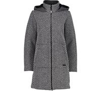 (TG. 48) CMP - Cappotto in lana da donna con cappuccio fisso, Fumo Mel.-B.Gesso,