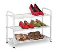 (TG. 48x60x25 cm) Relaxdays Scarpiera Ingresso, Mobiletto Portascarpe con 3 Ripi